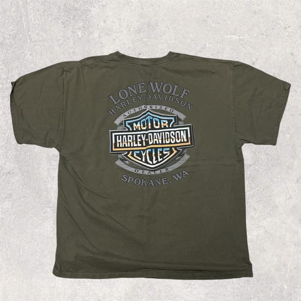 할리 데이비슨 x 헤인즈 그래픽 반팔 튜블라 티셔츠 XL