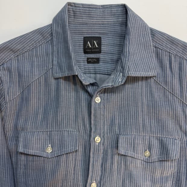 아르마니 익스체인지 스트라이프 셔츠 