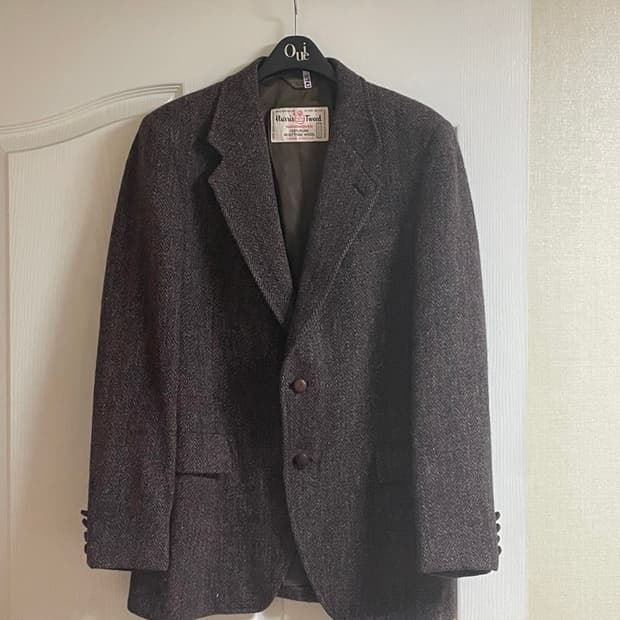빈티지 해리스 트위드 오버사이즈 자켓