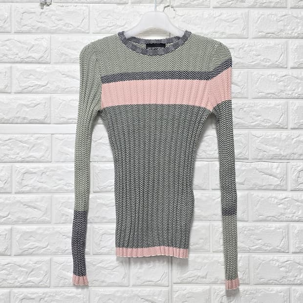 택포) 엠포리오 아르마니 헤링본 니트 38