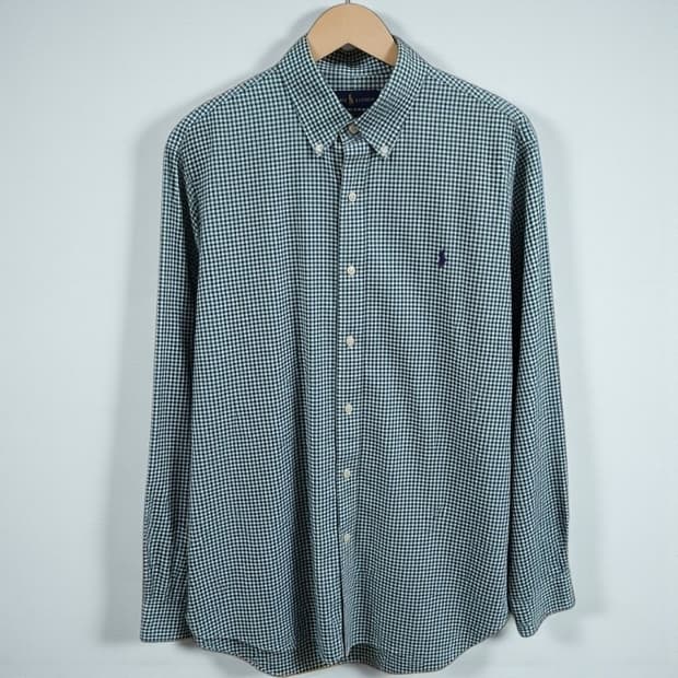 105 POLO 폴로 랄프로렌 체크 셔츠 클래식핏 그린