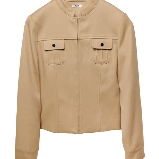 TUDE PINTUCK RIVET JACKET BEIGE