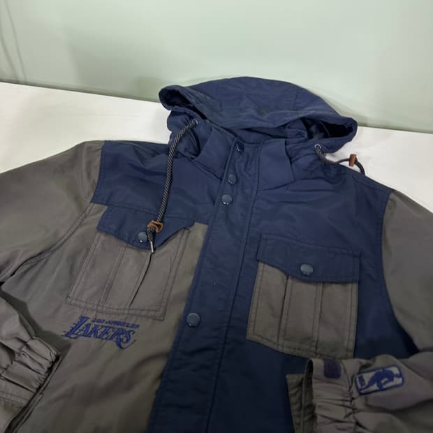 95 NBA 네이비그레이 배색 LA레이커스 나일론 후디 바람막이