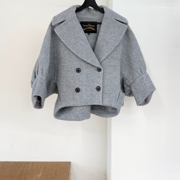 비비안 웨스트우드 그레이 울 더블 브레스티드 자켓