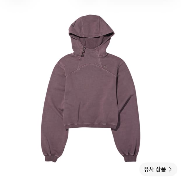 (W) 미스치프 사이드 버튼 업 크롭 후드 워시드 레드 브라운 M