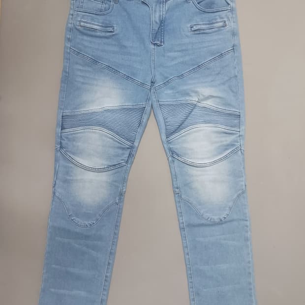 새제품 [38] 모토팬츠 블루 워싱 바이커진 청바지 발망 스타일