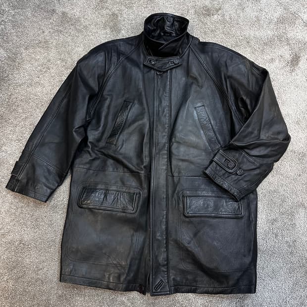 빈티지 네크비조 램스킨 코트 가죽자켓L