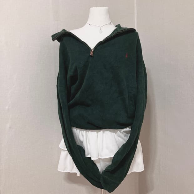 폴로 딥그린 반집업 2XL