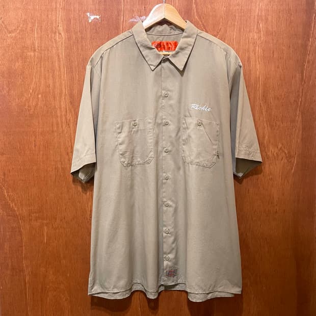 (2XL) Dickies 디키즈 반팔 워크 셔츠 자수 프린팅 