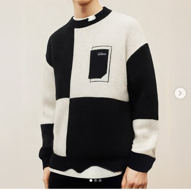 배색 니트 스웨터 남자95~100