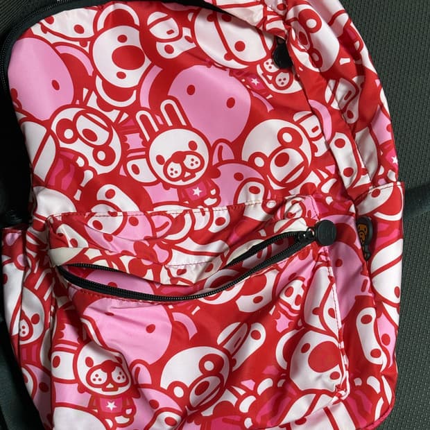 베이프 올 프렌즈 미디움 백팩 핑크