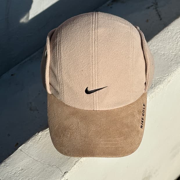 [M-L] 00s 나이키 베이지 플리스 트래퍼 볼캡 모자 빈티지