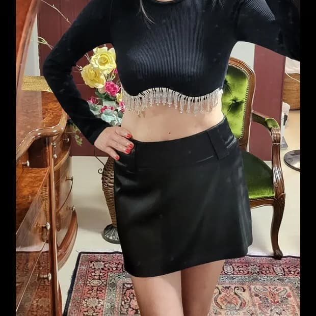 자라 쥬얼리 크롭 니트 스웨터