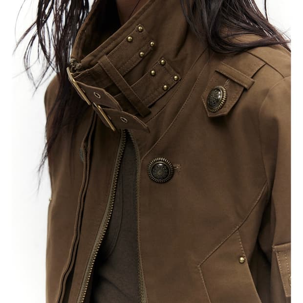 하이넥 브라운 자켓