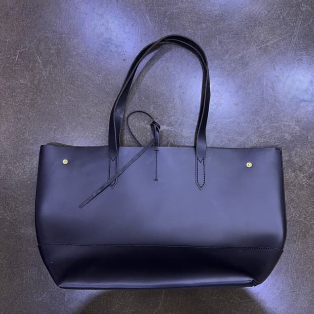 제이크루 뉴 업타운 레더 가죽 토트백 블랙