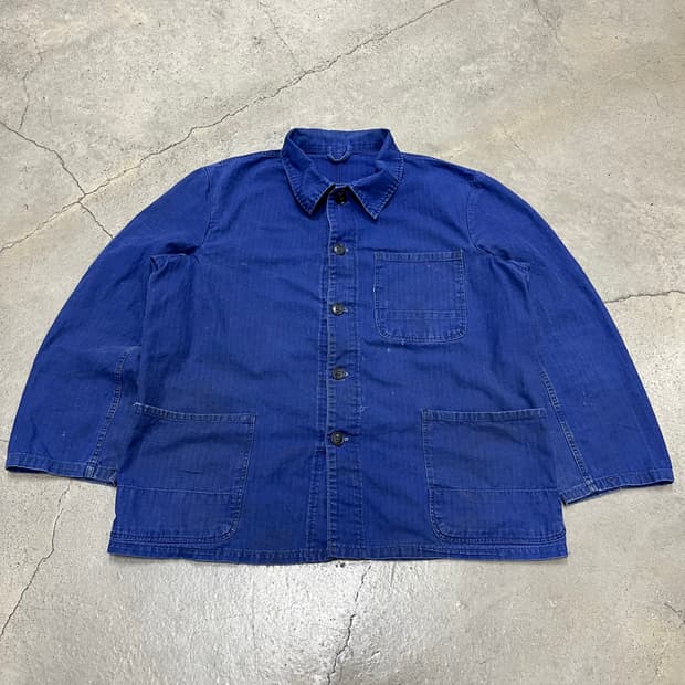 OLD VINTAGE WASHING HBT 헤링본트윌코튼 프렌치워크자켓