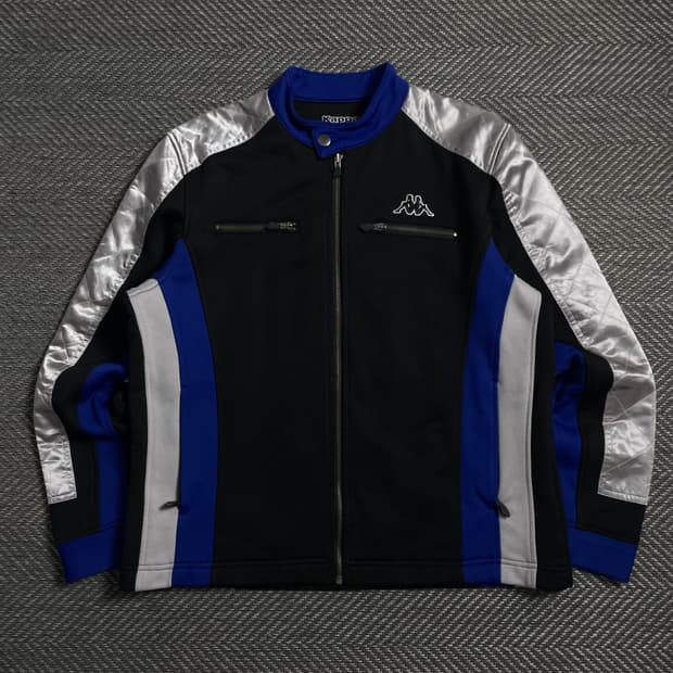 00s 카파 올드스쿨 바이커 레이싱 자켓 o 4052