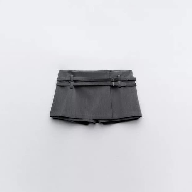 자라 zara 버클 스커트 팬츠 다크 그레이