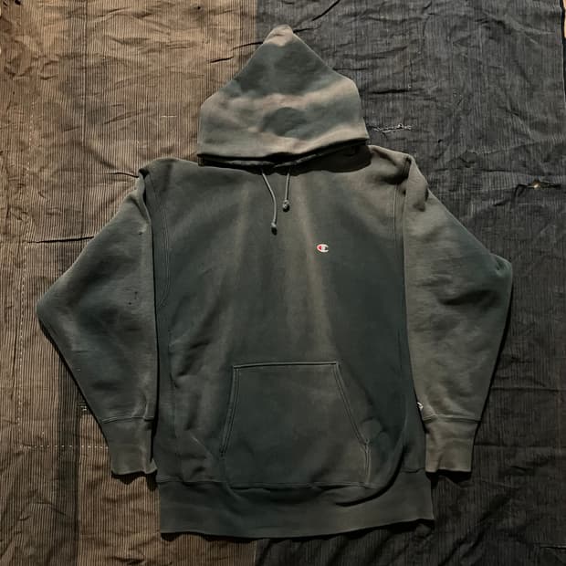🇺🇸 90s USA 챔피온 리버스위브 후드 스웻셔츠 하드 선페이딩