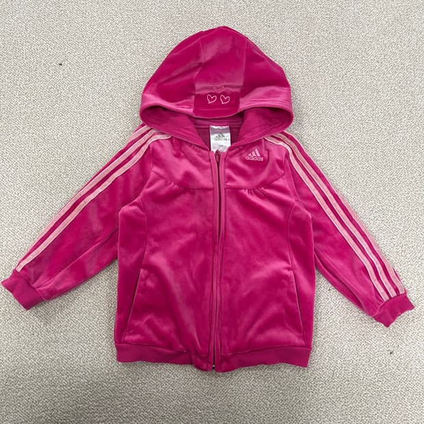 36 아디다스 키즈 벨벳 후드 집업 자켓 0123M