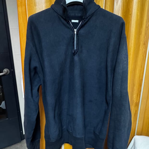 아프레쎄 빈티지 하프집업 스웨트셔츠 블랙 3