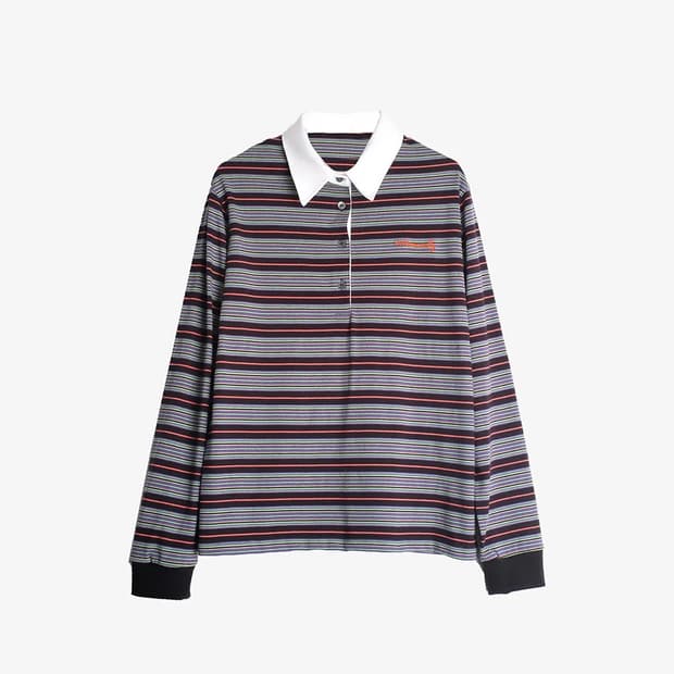 STRIPE RUGBY T-SHIRTS (BLACK)