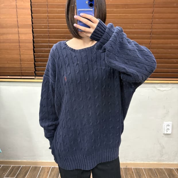 폴로랄프로렌 꽈배기 케이블 니트
