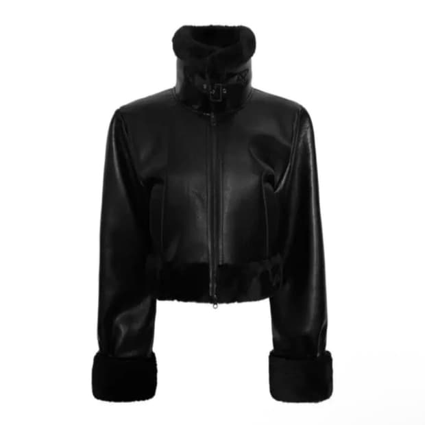 거의새거)보헤미안서울 하이넥 무스탕 블랙