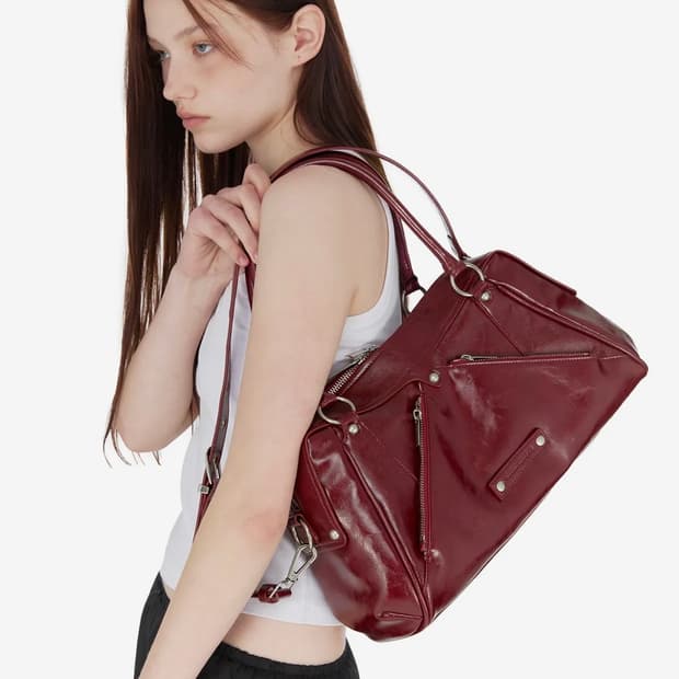 썬번프로젝트 가방 Faux Leather M.O.S Bag 버건디