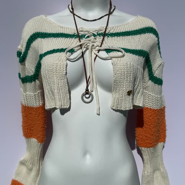 [AARAN] Boucle Cropped Knit Cardigan