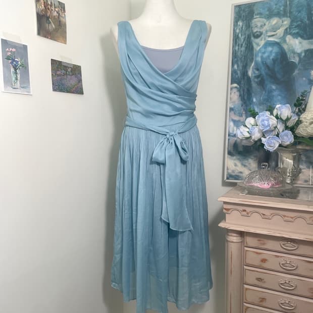 ccean blue draping bow opc(size-38)