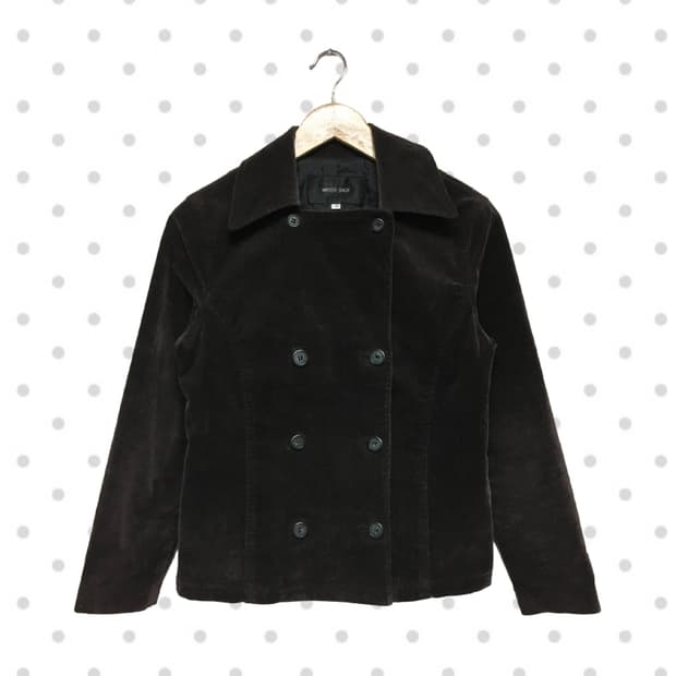 vintage velvet double jacket dark brown