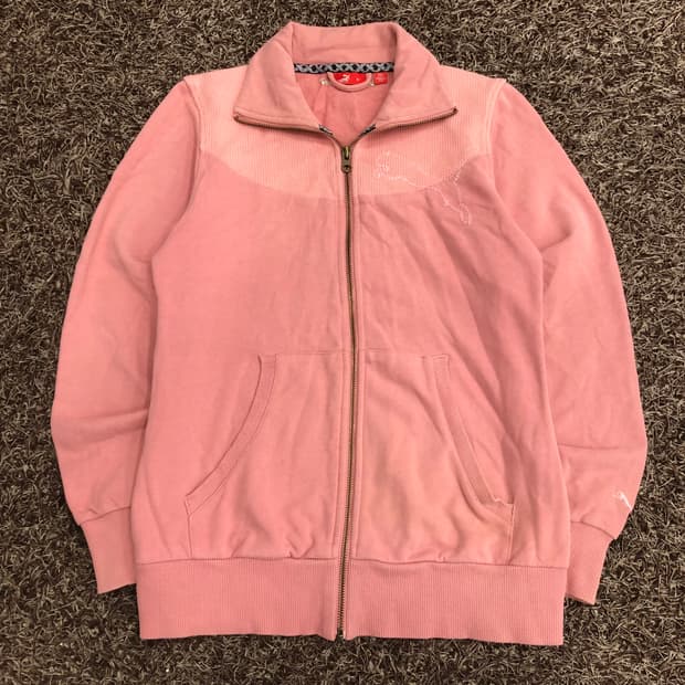 푸마 딸기우유 핑크 스웻 져지 트랙탑