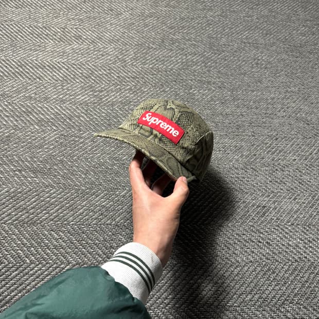 24ss 슈프림 워시드 치노 스네이크 트윌 캠프 캡