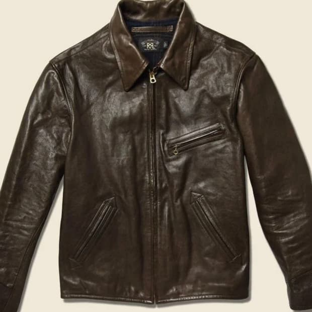 rrl morrow 가죽 자켓 m