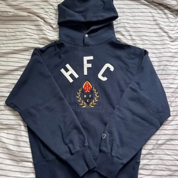 헤리티지플로스 10주년 빅로고 후드티 네이비L