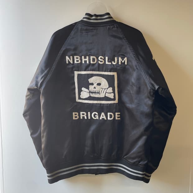 네이버후드 x 슬램잼 새틴 베이스볼 자켓