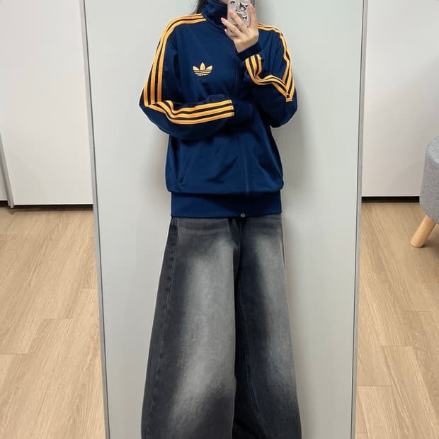 아디다스 구파이어버드 네이비 오렌지 트랙탑 져지 105