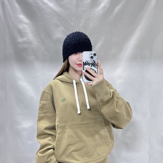 라코스테 베이지 스몰로고 후드 