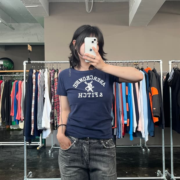 Abercrombie 무스 로고 반팔