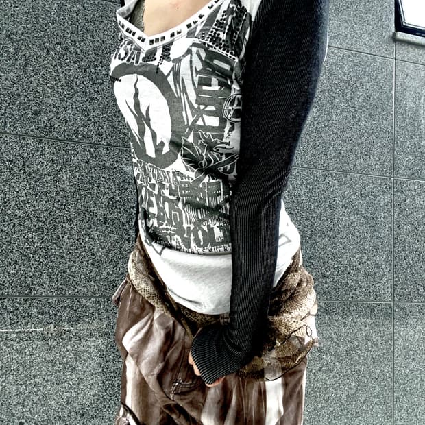 'LIBERTALIA' glitter printing t-shirt