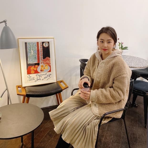 SJSJ 에스제이 한섬 소희 뽀글이 덤블 여성 점퍼 자켓