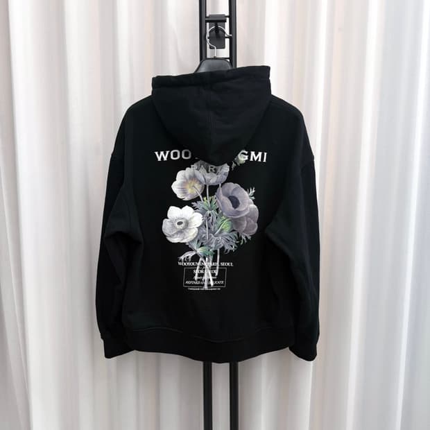 [50] 우영미 플라워 후드티 블랙