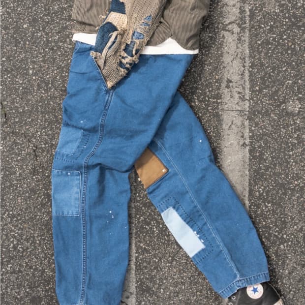 메이드원 (MADEWORN) / 패치워크 데님 초어 팬츠 / 32 새상품