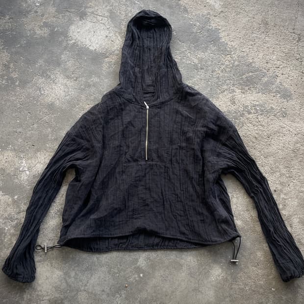 pleats half zip up hoody
