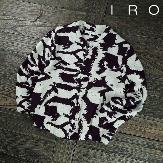 [이로] 오버핏 패턴 니트 블루종 자켓 M19179