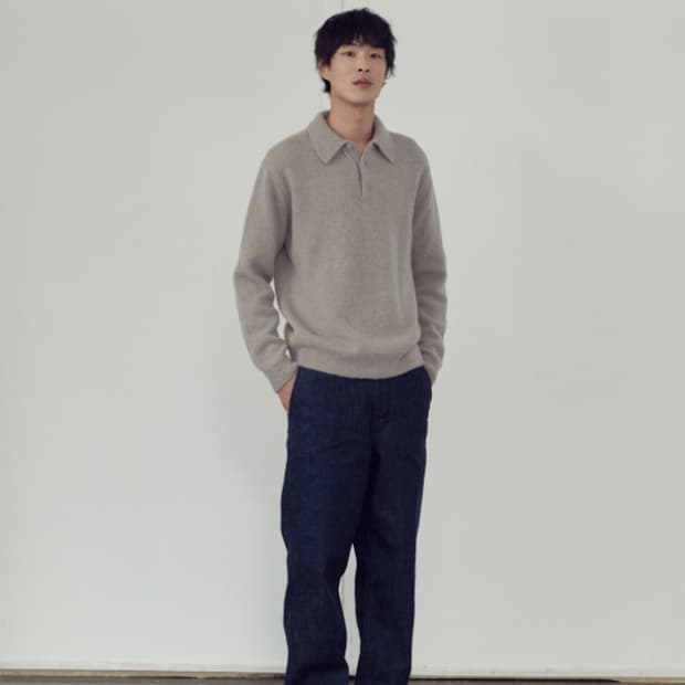 포터리 24FW 베이비 알파카 울 컴포트 폴로 니트 M (100~105)