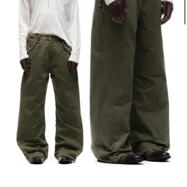 No faith studio HERRINGBONE CUT KHAKI M