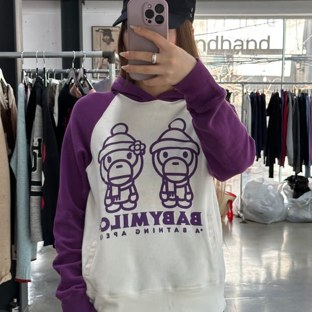 베이프 베이비마일로 레글런 후드티