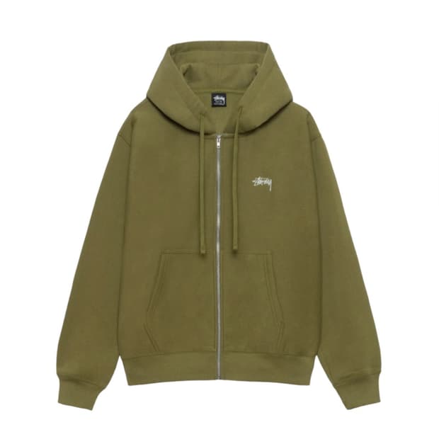 스투시 스탁 후드집업 올리브 M